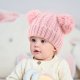 New Double Ball Children's Knitted Pullover Warm Wool Hat