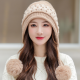 Color-blocking Twist Three-hair Ball Ear Protection Wool Hat