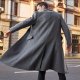 British Men's Long Trench Coat Woolen Coat