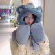 Women's Winter Hats Thickened Plush One-piece Scarf Three Piece Set