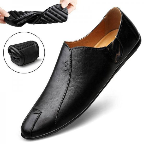 Business Leather Shoes Middle-aged Dad Shoes Breathable Peas Shoes