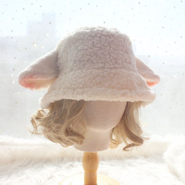 Milky White Cute Lamb Baa Pot Hat