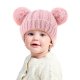 New Double Ball Children's Knitted Pullover Warm Wool Hat