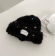 Women's Plush Woven Hat With Thick Warm Colored Buttons